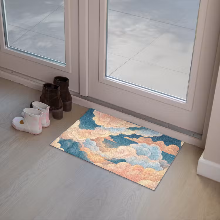 Wolk - Lucht - Natuur - Illustratief - Oranje Deurmat klein -sfeer3