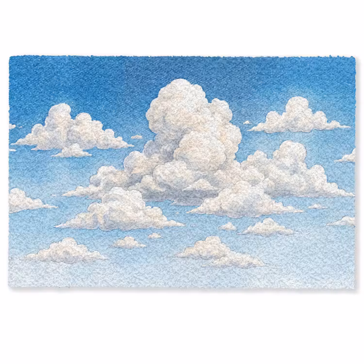 Wolken - Blauwe lucht - Natuur - Modern - Wit Deurmat klein -zkaufland3d