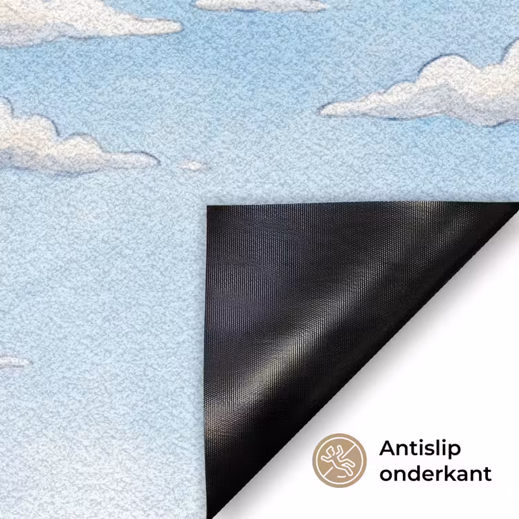 Wolken - Blauwe lucht - Natuur - Modern - Wit Deurmat klein -antislip_NL