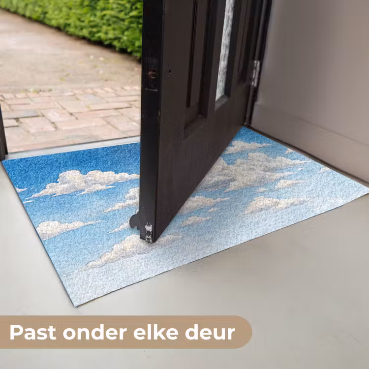 Wolken - Blauwe lucht - Natuur - Modern - Wit Deurmat klein -USP_NL
