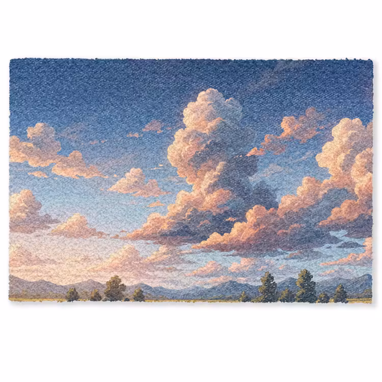 Wolken - Daghemel - Natuur - Illustratie - Oranje Deurmat klein -zkaufland3d