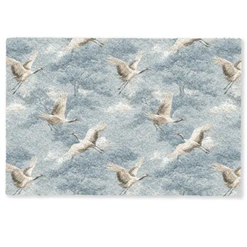 Wolken - Kraanvogels - Blauw Deurmat klein 898 -zkaufland3d
