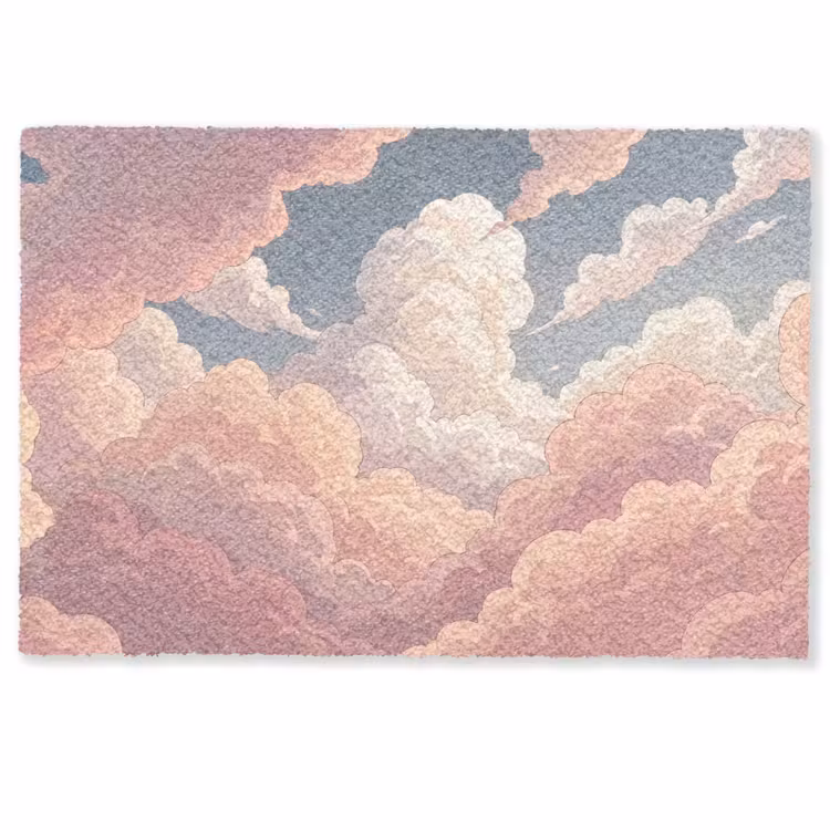 Wolken - Lucht - Natuur - Pastel - Roze Deurmat klein -zkaufland3d