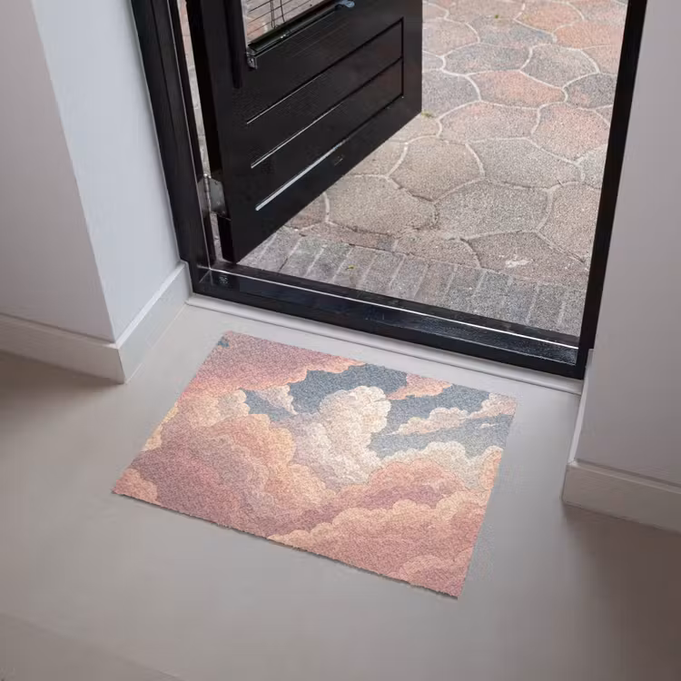 Wolken - Lucht - Natuur - Pastel - Roze Deurmat klein -sfeer5