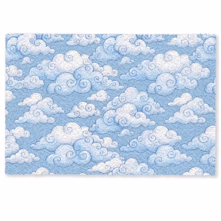 Wolken - Patroon - Hemel - Illustratie - Wit Deurmat klein -zkaufland3d