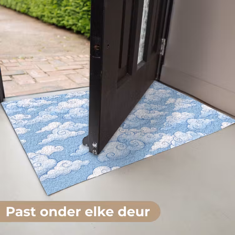 Wolken - Patroon - Hemel - Illustratie - Wit Deurmat klein -USP_NL