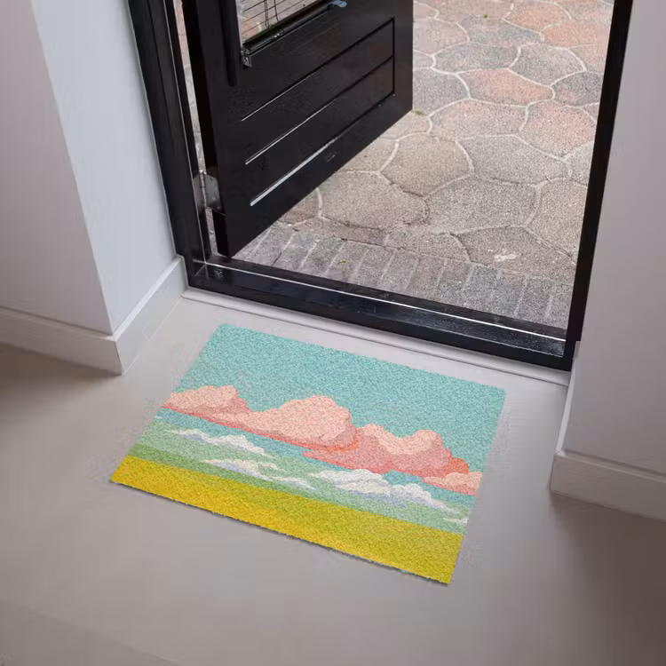 Wolken - Roze - Natuur - Modern - Pastel Deurmat klein -sfeer5