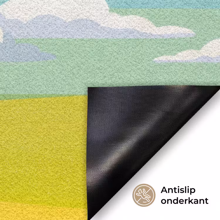 Wolken - Roze - Natuur - Modern - Pastel Deurmat klein -antislip_NL