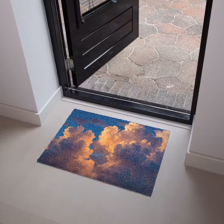 Wolken - Zonsondergang - Natuur - Oranje - Blauw Deurmat klein -sfeer5