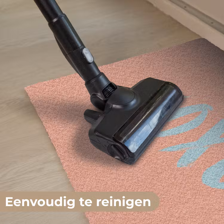 XOXO - Blauw - Perzikkleur Deurmat klein -reinigen_NL