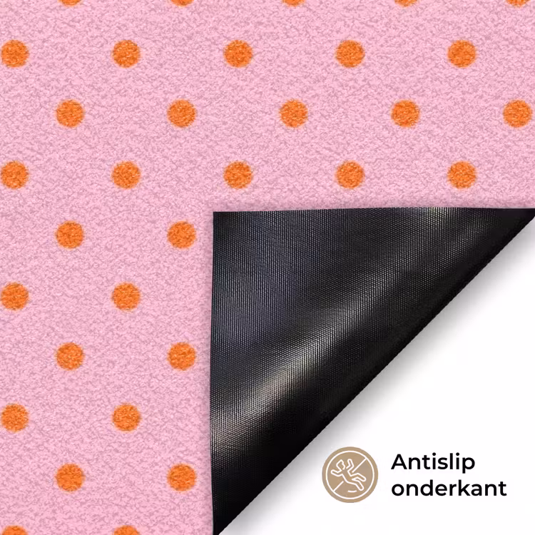 Yes fun - Groen - Roze - Stippen Deurmat klein -antislip_NL