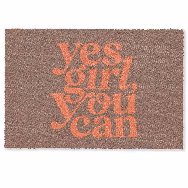 Yes girl you can - Oranje - Bruin Deurmat klein -zkaufland3d
