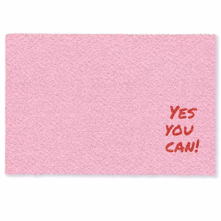 Yes you can do it - Rood - Roze Deurmat klein -zkaufland3d