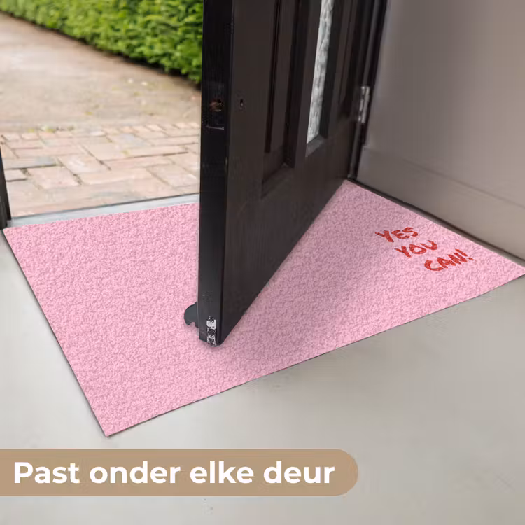 Yes you can do it - Rood - Roze Deurmat klein -USP_NL