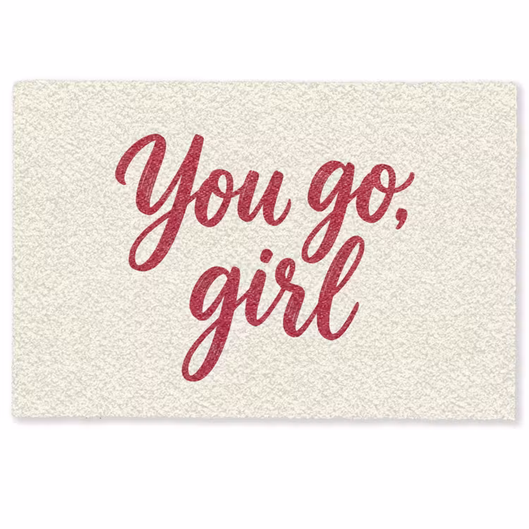 you go girl - Rood - Wit Deurmat klein -zkaufland3d