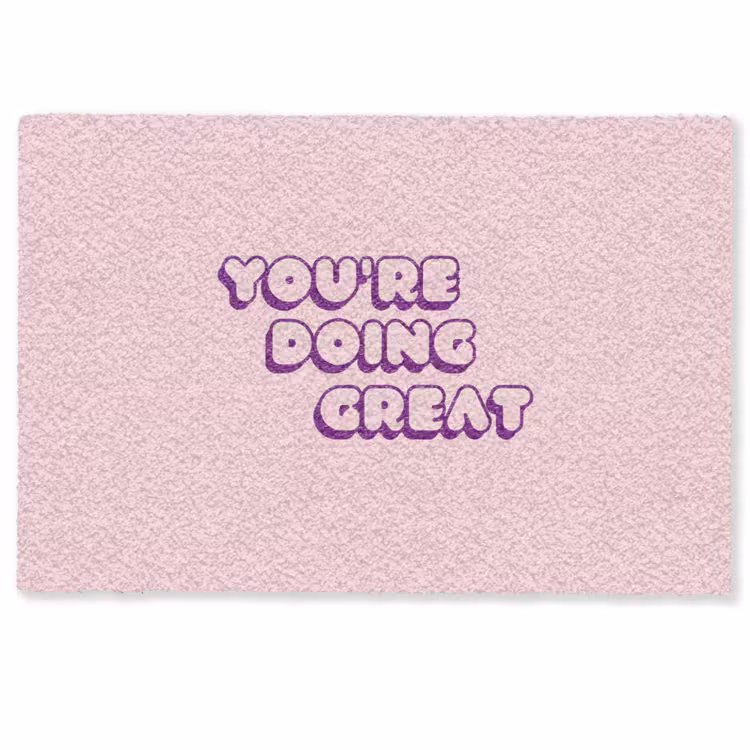 You're doing great - Roze - Bubble letters Deurmat klein -zkaufland3d