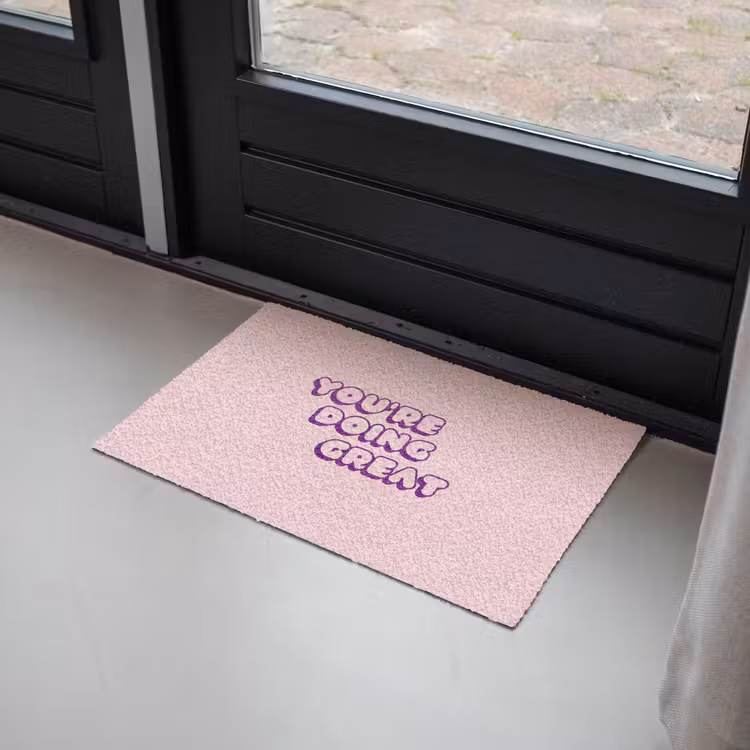 You're doing great - Roze - Bubble letters Deurmat klein -sfeer2