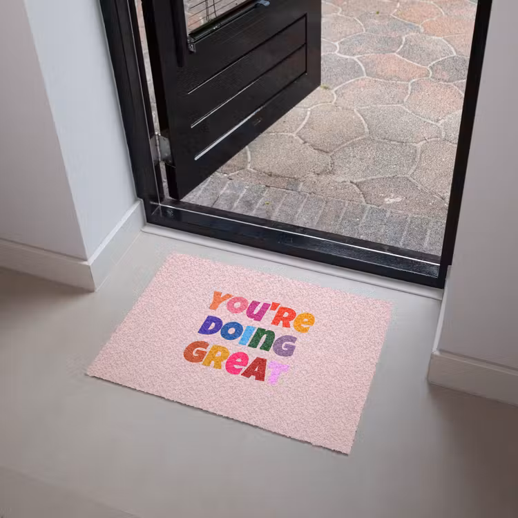 You're doing great - Roze - Kleurrijk Deurmat klein -sfeer5