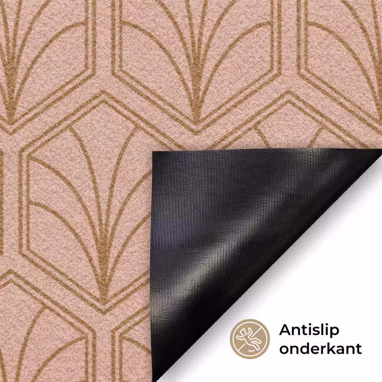 Zalmroze - Patroon - Geometrisch Deurmat klein 898 -antislip_NL