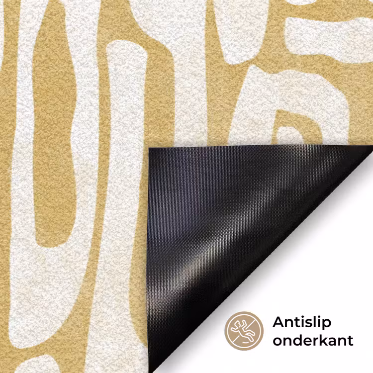 Zandkleur - Wit - Patroon Deurmat klein 898 -antislip_NL
