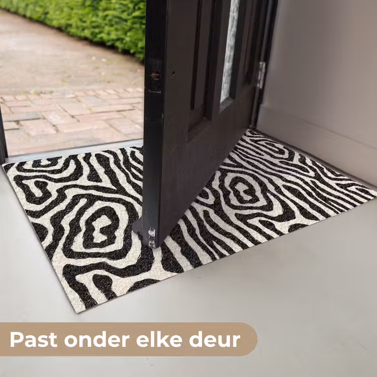Zebra - Abstract - Zwart Deurmat klein 898 -USP_NL