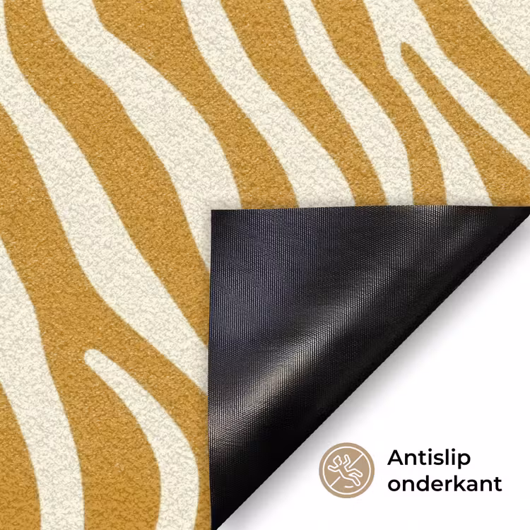 Zebra - Klassiek - Oker - Geel Deurmat klein 898 -antislip_NL
