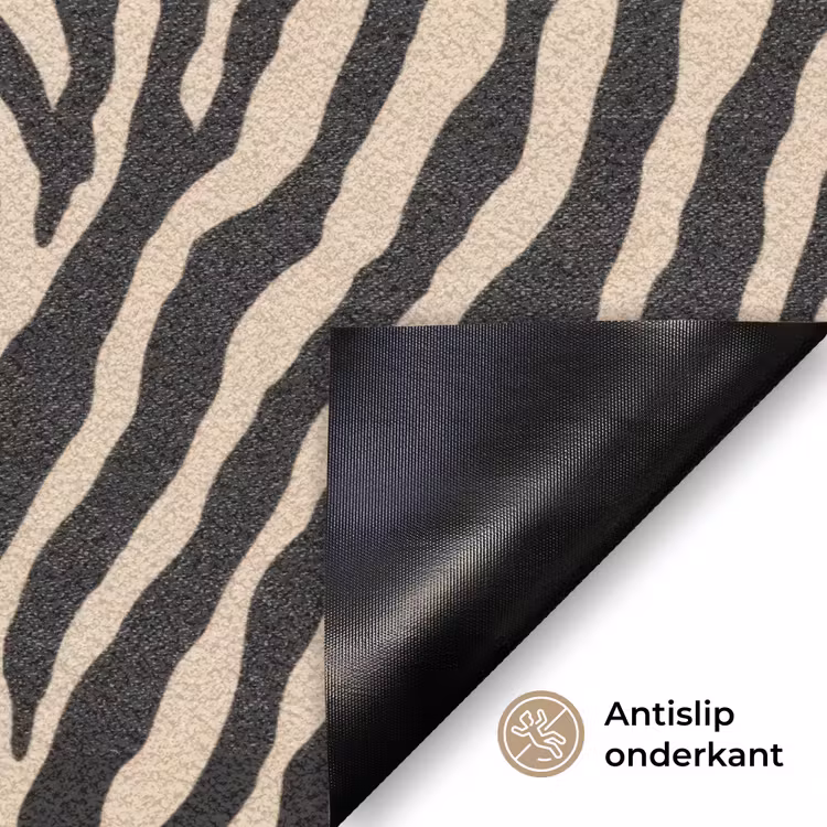 Zebra - Klassiek - Zwart Deurmat klein 898 -antislip_NL