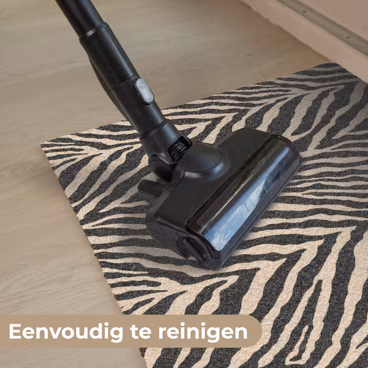 Zebra - Klassiek - Zwart Deurmat klein 898 -reinigen_NL