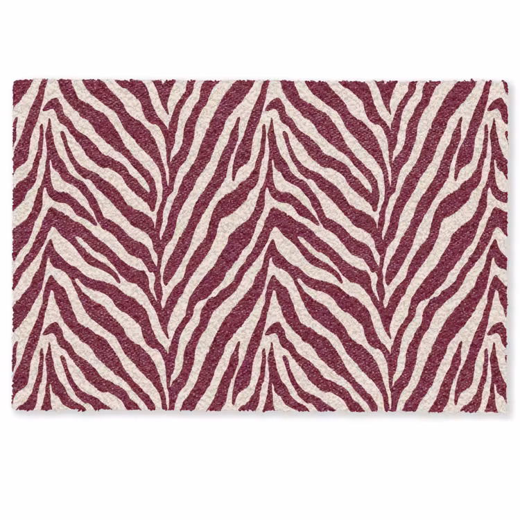 Zebra - Motief - Bordeaux - Rood Deurmat klein 898 -zkaufland3d