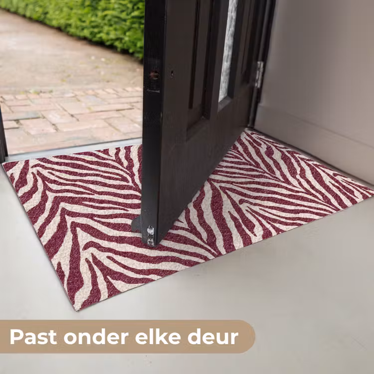 Zebra - Motief - Bordeaux - Rood Deurmat klein 898 -USP_NL