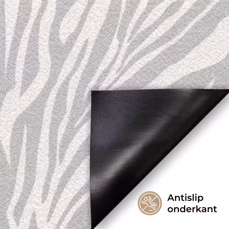 Zebra - Motief - Grijs Deurmat klein 898 -antislip_NL