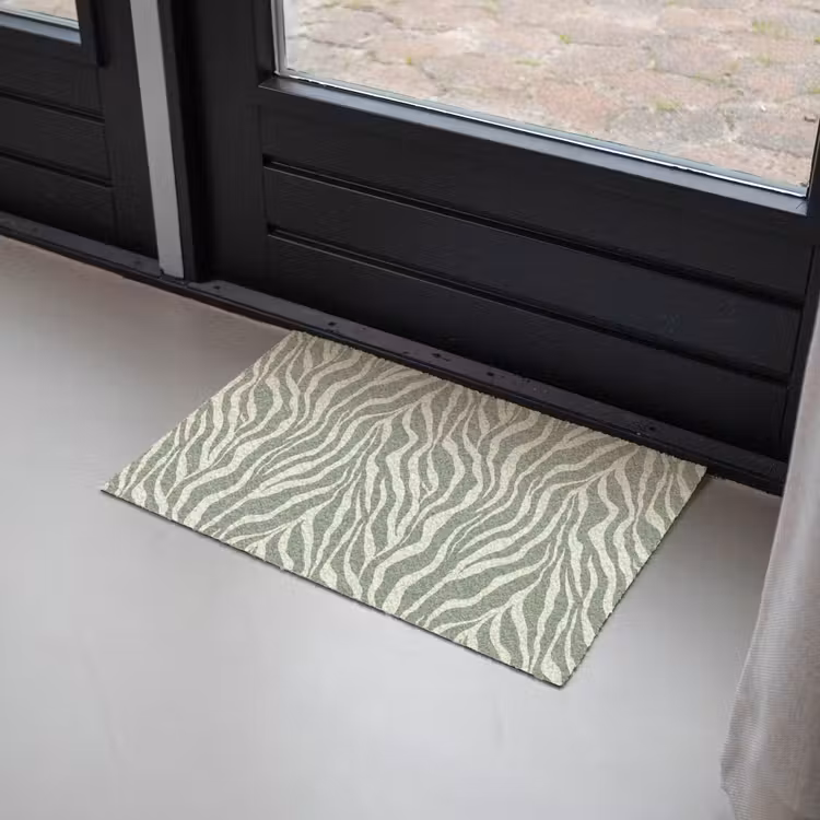 Zebra - Motief - Groen Deurmat klein 898 -sfeer2