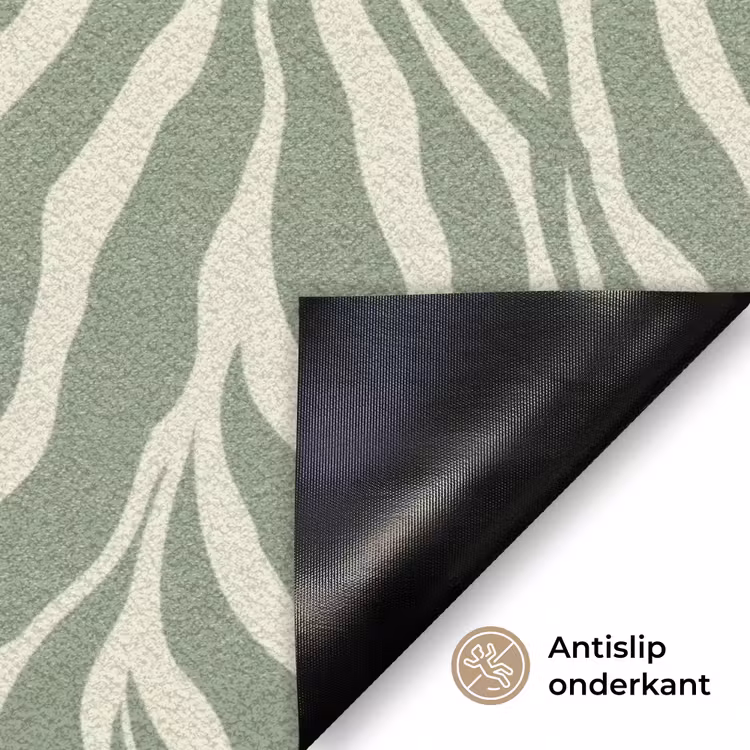 Zebra - Motief - Groen Deurmat klein 898 -antislip_NL