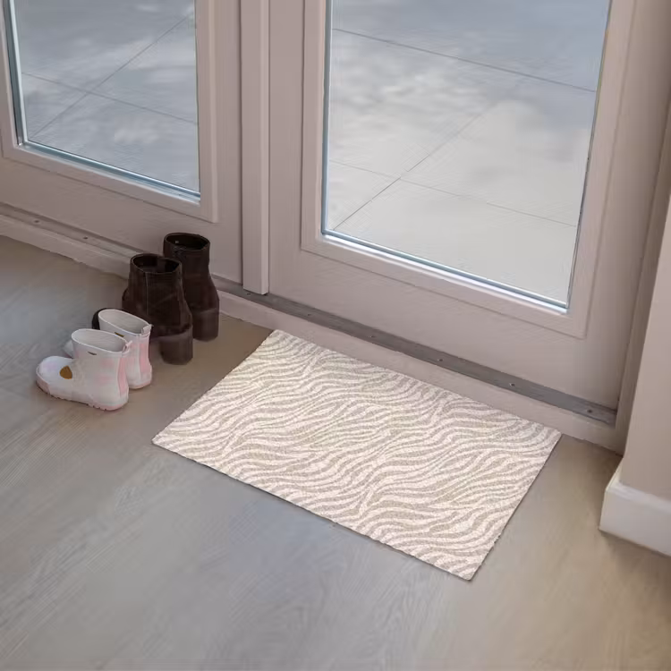 Zebra - Patroon - Beige Deurmat klein 898 -sfeer3