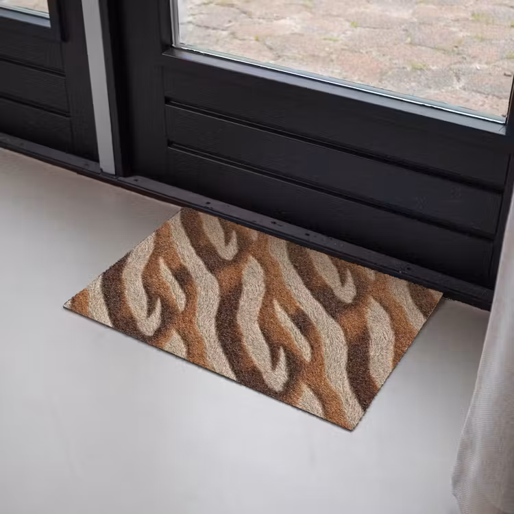 Zebra - Patroon - Bruin Deurmat klein 898 -sfeer2