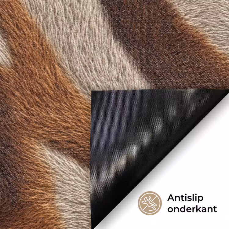 Zebra - Patroon - Bruin Deurmat klein 898 -antislip_NL