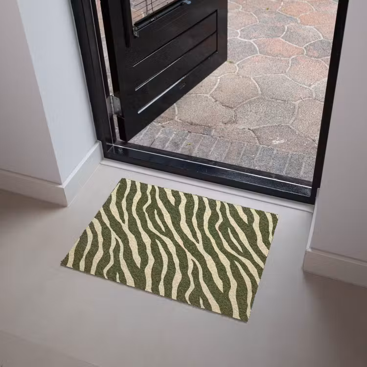 Zebra - Patroon - Groen Deurmat klein 898 -sfeer5