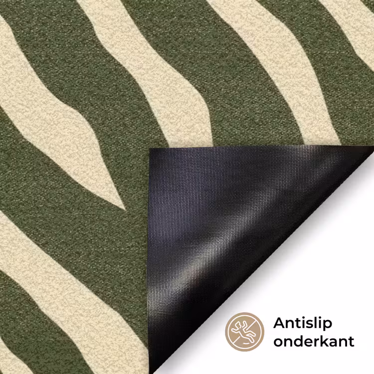 Zebra - Patroon - Groen Deurmat klein 898 -antislip_NL