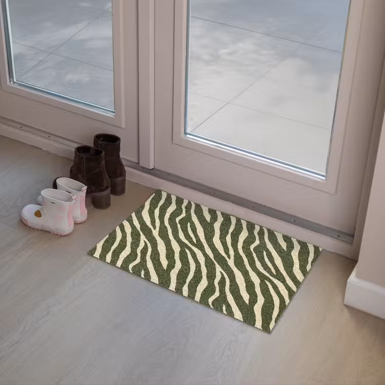 Zebra - Patroon - Groen Deurmat klein 898 -sfeer3
