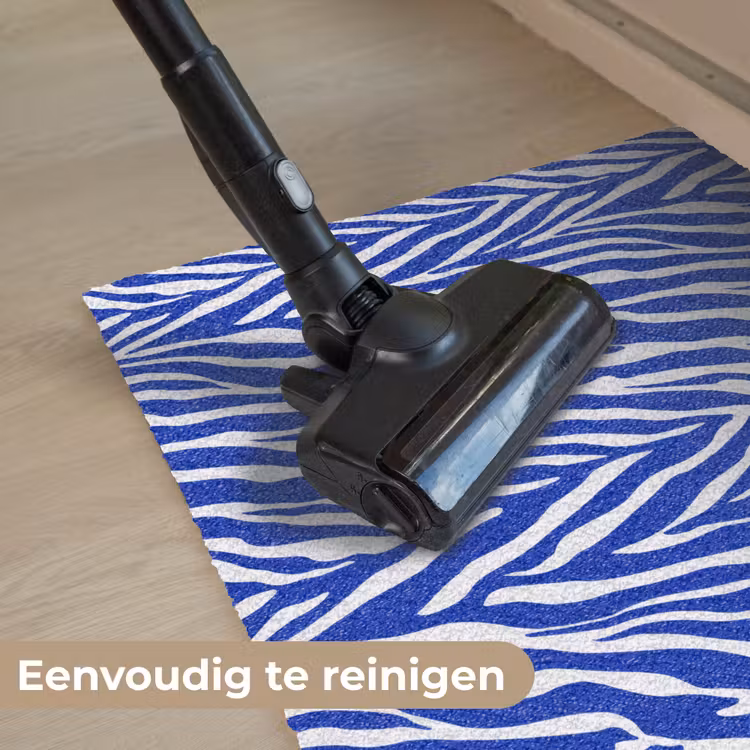 Zebra - Patroon - Kobalt - Blauw Deurmat klein 898 -reinigen_NL