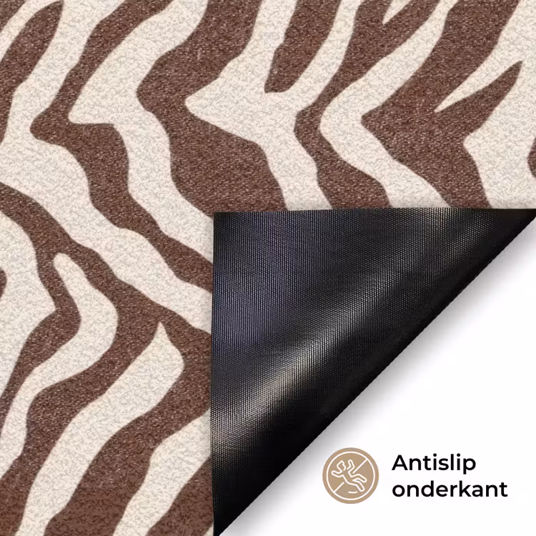 Zebra - Patroon - Zwart - Wit Deurmat klein 898 -antislip_NL