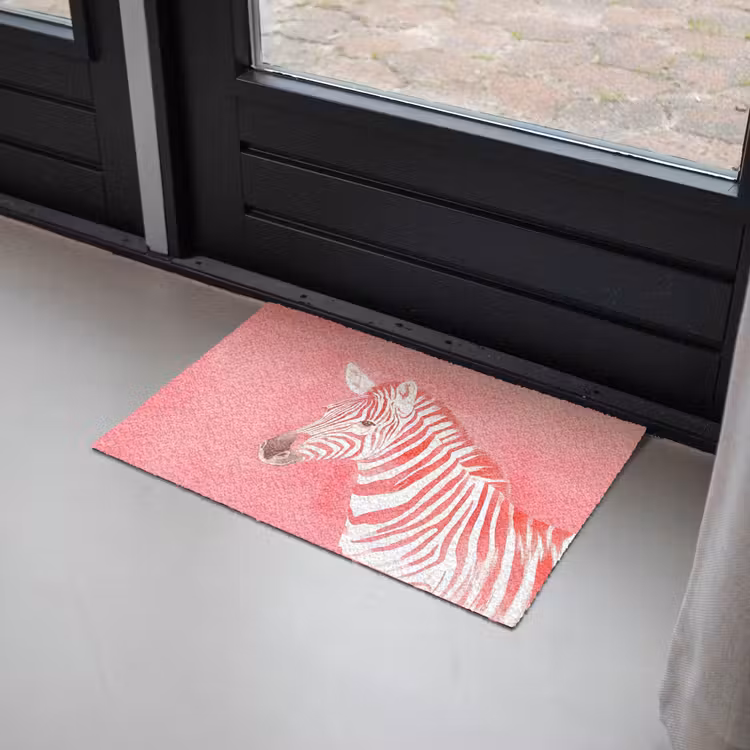 Zebra - Pink - Verf Deurmat klein -sfeer2