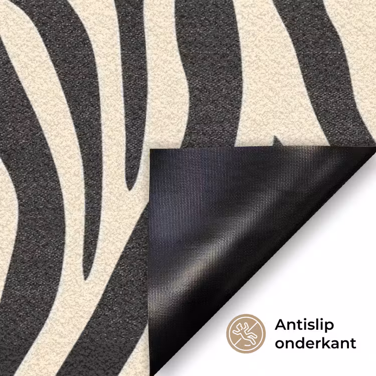 Zebra - Print - Klassiek - Zwart Deurmat klein 898 -antislip_NL