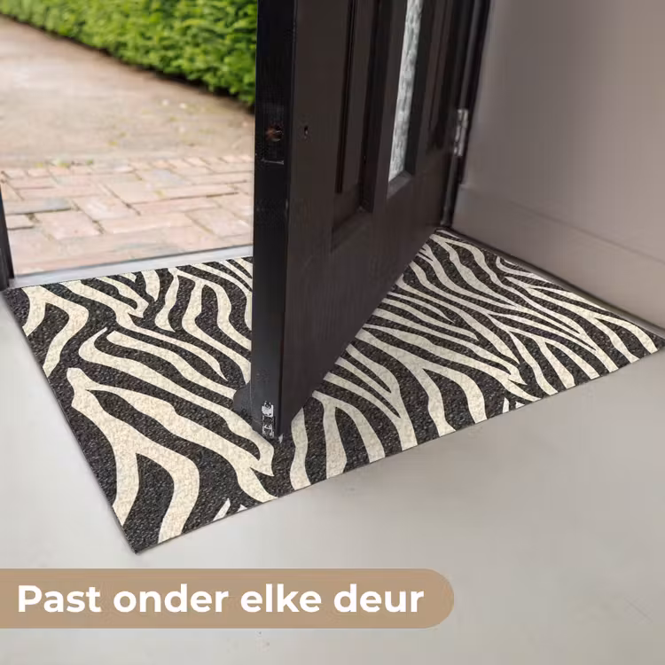 Zebra - Print - Klassiek - Zwart Deurmat klein 898 -USP_NL