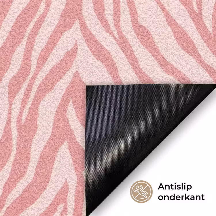 Zebra - Print - Roze Deurmat klein 898 -antislip_NL