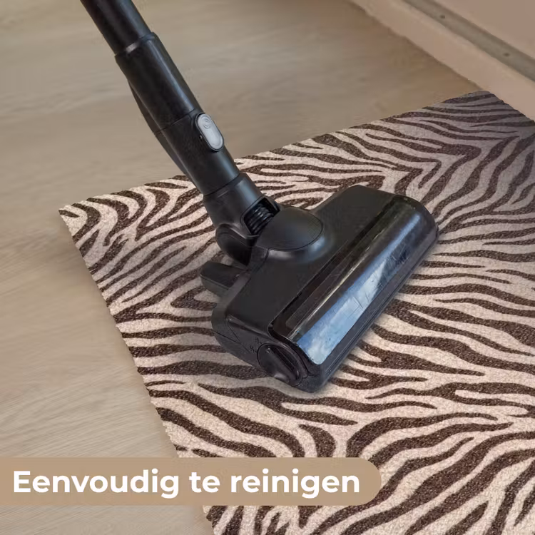 Zebra - Strepen - Bruin Deurmat klein -reinigen_NL