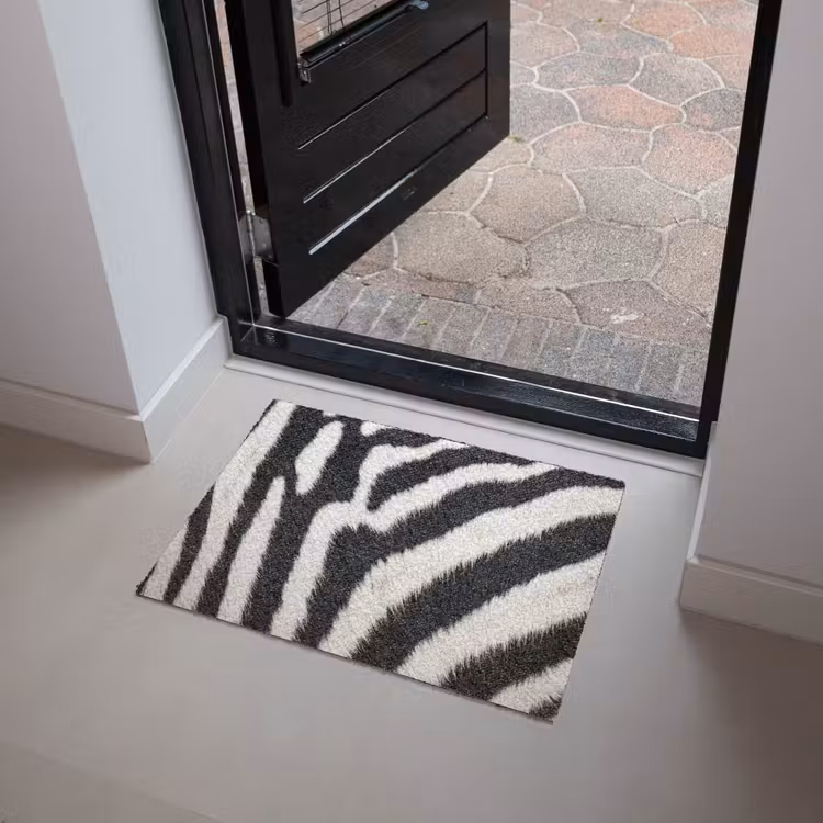 Zebra - Vacht - Klassiek - Zwart - Wit Deurmat klein -sfeer5