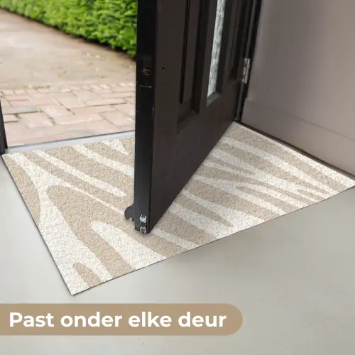 Zebraprint - Beige - Wit - Dierenprint Deurmat klein -USP_NL