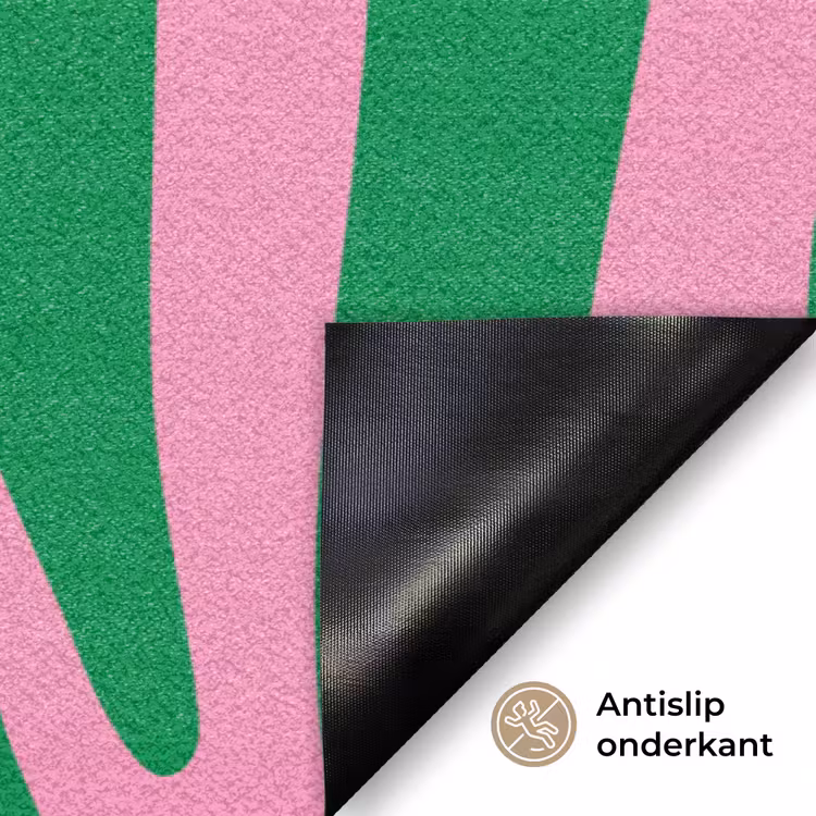 Zebraprint - Roze - Groen - Dierenprint - Kleurrijk Deurmat klein -antislip_NL