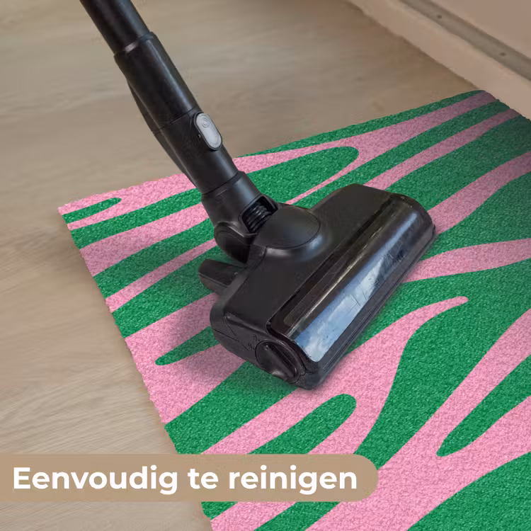 Zebraprint - Roze - Groen - Dierenprint - Kleurrijk Deurmat klein -reinigen_NL